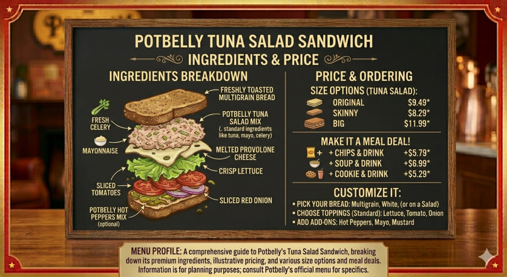 Potbelly Tuna Salad Sandwich Ingredients & Price