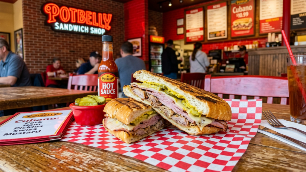 Potbelly Cubano Sandwich, Pork, Ham & Pickles